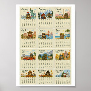 USA-Kalender 2027 Poster