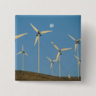 USA, Kalifornien, Altamont Pass, Windgeneratoren. Button