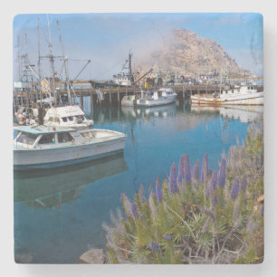 USA, Kalifornien. Boote in Morro Bay Steinuntersetzer