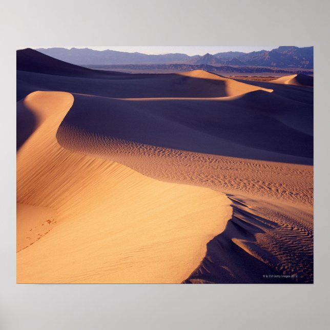 USA, Kalifornien, Death Valley, Sanddünen, Morgeng Poster (Vorne)