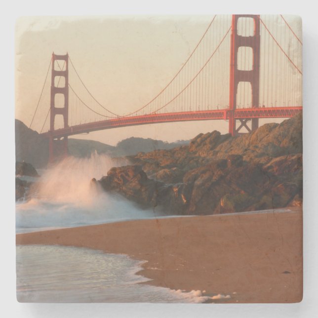 USA, Kalifornien. Golden Gate Bridge View Steinuntersetzer (Vorderseite)