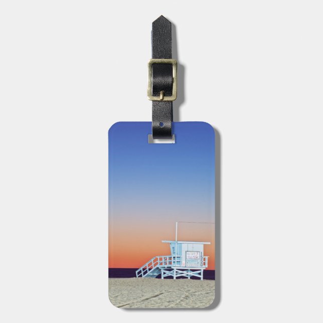 USA, Kalifornien, Los Angeles, Santa Monica Beach Gepäckanhänger (Vorderseite vertikal)