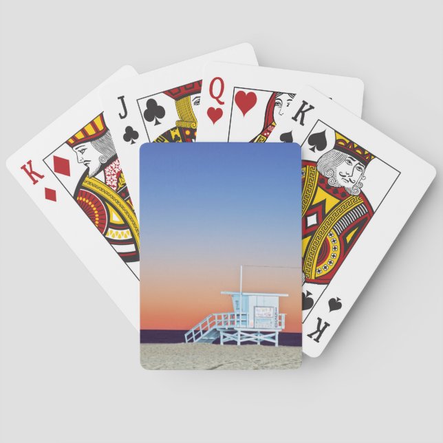 USA, Kalifornien, Los Angeles, Santa Monica Beach Spielkarten (Rückseite)