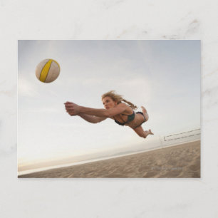 USA, Kalifornien, Los Angeles, spielende Frau Postkarte