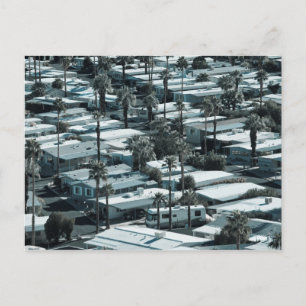 USA, Kalifornien, Palm Springs. Trailer Park auf Postkarte