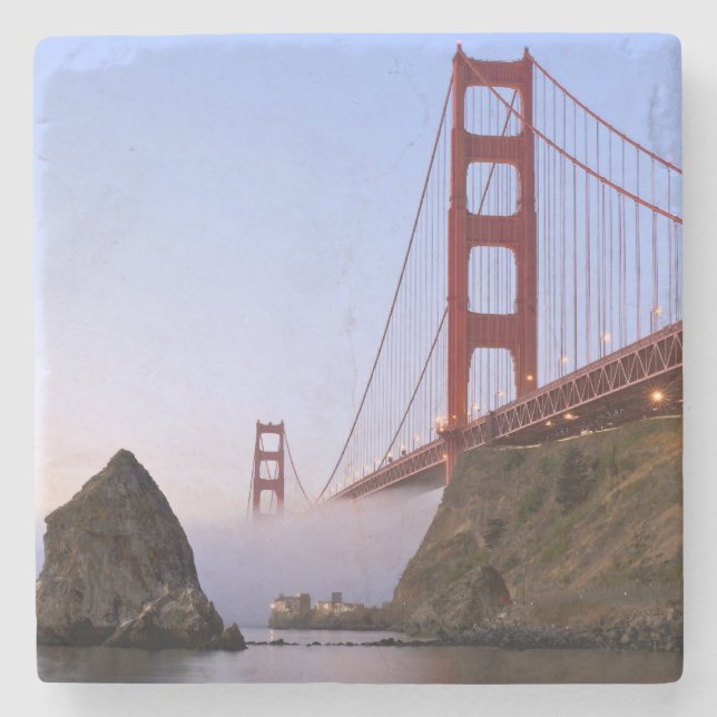 USA, Kalifornien, San Francisco. Goldenes Tor 3 Steinuntersetzer (Vorderseite)