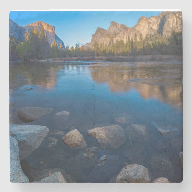 USA, Kalifornien. Yosemite Valley View 2 Steinuntersetzer (Vorderseite)