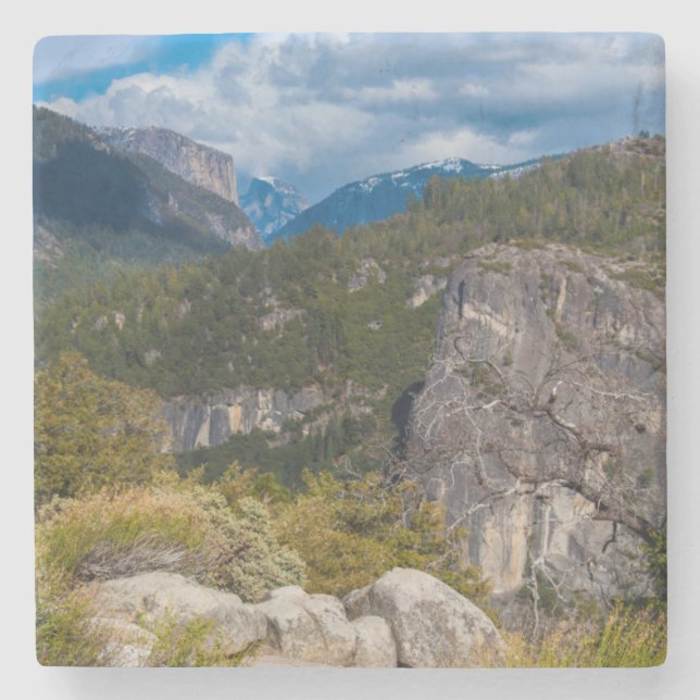 USA, Kalifornien. Yosemite Valley Vista 2 Steinuntersetzer (Vorderseite)