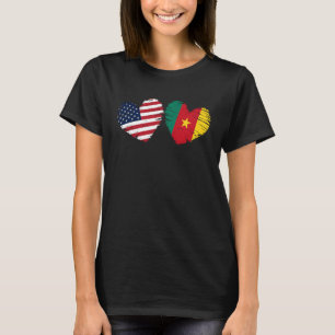 USA Kameruner Flaggenstaat Herzklopfen Valentinsta T-Shirt