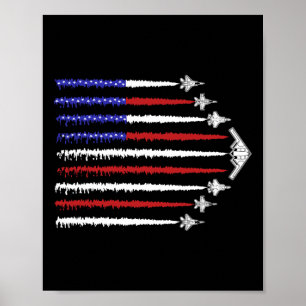 Usa-Kampfjets 4. Juli Männer Frauen Kinder Lustig Poster