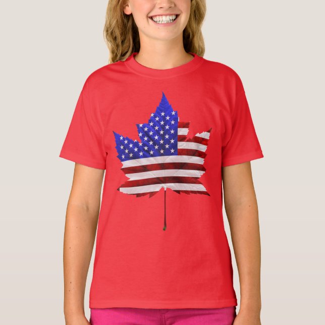 USA Kanada T - Shirt Kanada US Kids Shirts Hoodies (Vorderseite)