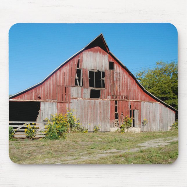 USA, Kansas, alte rote Scheune Mousepad (Vorne)