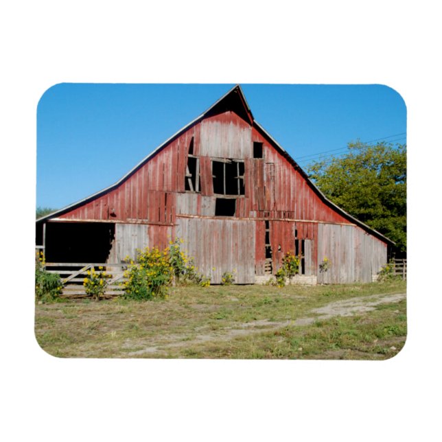 USA, Kansas, Old Red Barn Magnet (Horizontal)