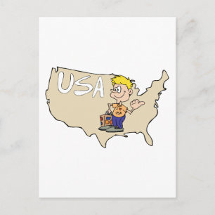 USA Karte Cartoon Art