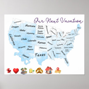 USA-Karte personalisieren benutzerdefiniert Poster