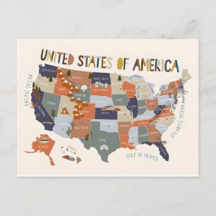 USA-Karte Postkarte