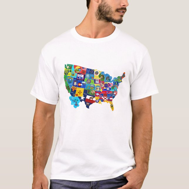 USA Karte T-Shirt (Vorderseite)