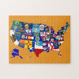 USA-Karten-Staat kennzeichnet Mosaik