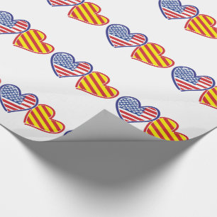USA Katalonien Liebe Hearts Geschenkpapier