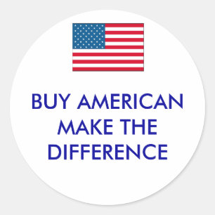 usa, KAUFEN AMERIKANMAKE DEN UNTERSCHIED Runder Aufkleber