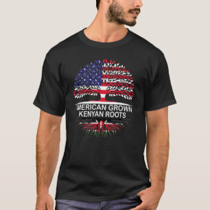 USA & Kenia-Flaggen Amerikanisch angebaute keniani T-Shirt