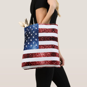 USA kennzeichnen die roten und blauen Tasche