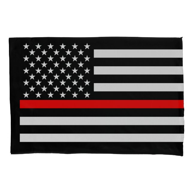 USA kennzeichnen dünne rote Linie symbolisches Kissenbezug (Vorderseite)