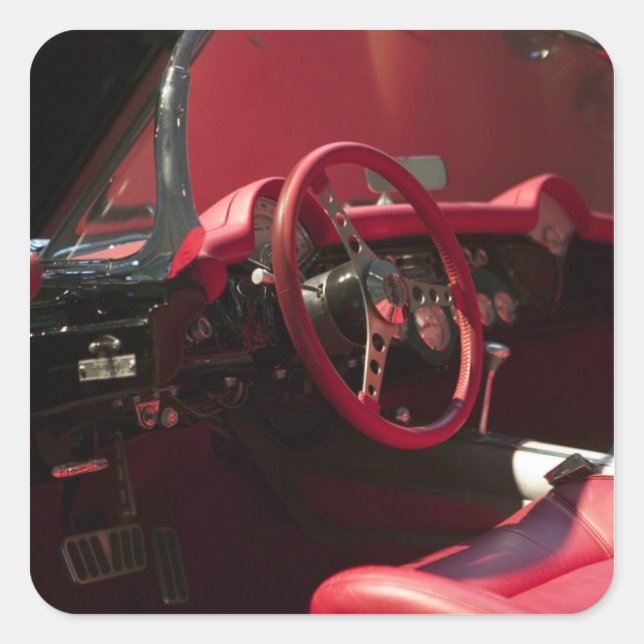 USA, Kentucky, Bowling Green: National Corvette Quadratischer Aufkleber (Vorderseite)