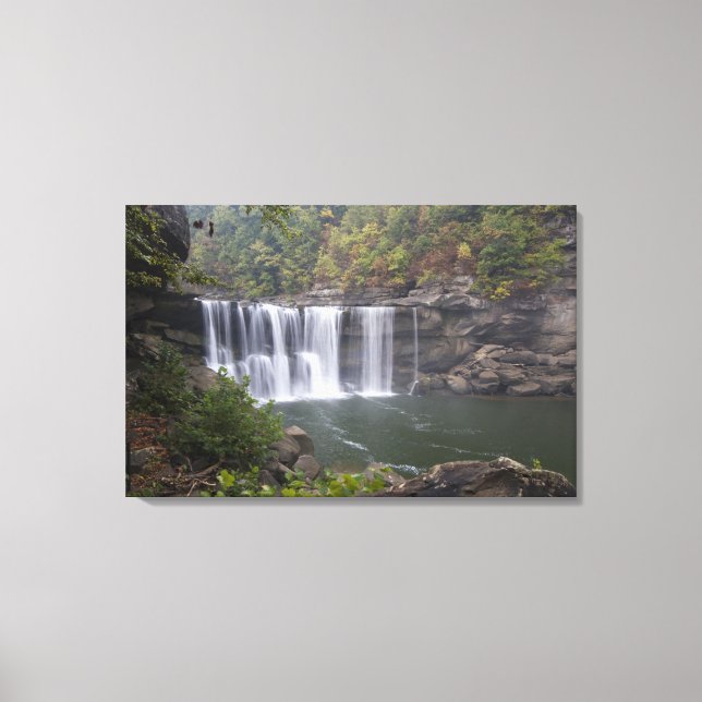 USA - Kentucky. Cumberland Falls auf Leinwanddruck (Vorderseite)