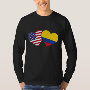 USA Kolumbien Flaggenstaat Herz Kolumbianische Lie T-Shirt