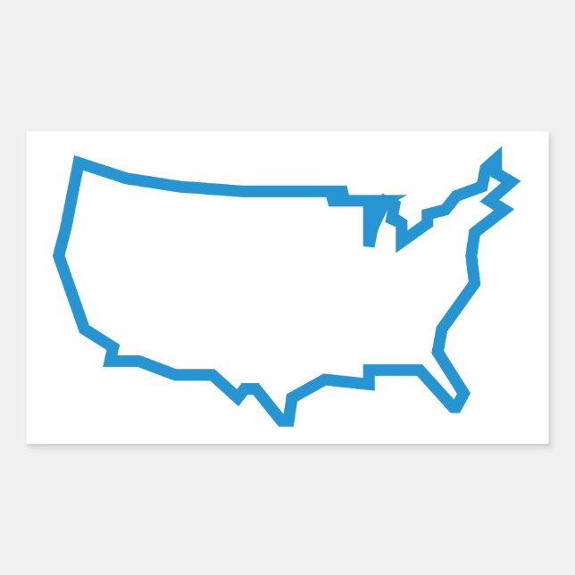 USA Kontur Map Rechteckiger Aufkleber (Vorderseite)