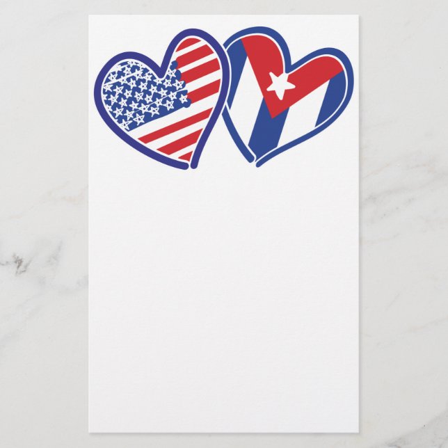 USA Kuba Liebe Hearts Briefpapier (Vorderseite)