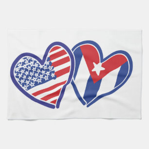 USA Kuba Liebe Hearts Handtuch