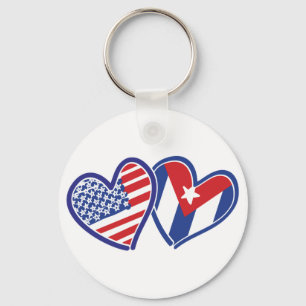 USA Kuba Liebe Hearts Schlüsselanhänger