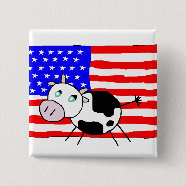 USA-Kuh-Knopf Button (Vorderseite)