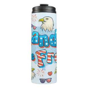 USA Land der Freie 4. Juli Unabhängigkeitstag Thermosbecher