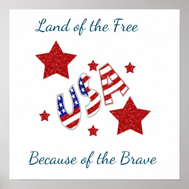 USA Land der Freie wegen der Brave Poster (Vorne)