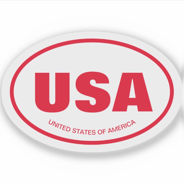 USA Ländercode Transparente ovale Vinyl Aufkleber (Vorderseite)