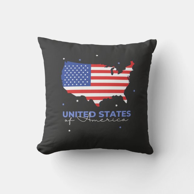 USA Letting American Flag T - Shirt Kissen (Vorderseite)