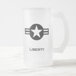 USA Liberty Black Mattglas Bierglas