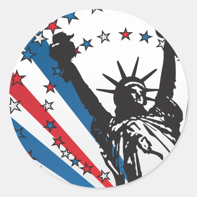 USA Liberty Runder Aufkleber (Vorderseite)