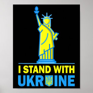 Usa Liberty Ukraine T-Shirt Ich stehe hinter der U Poster