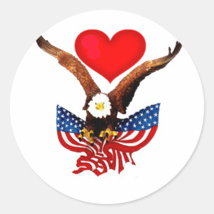 USA Liebe_ Runder Aufkleber