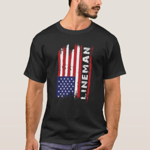 USA Lineman 4. Juli American Football Flag T-Shirt