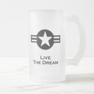 USA Living The Dream Black Mattglas Bierglas