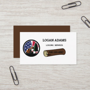 USA Logging Service Business Card Visitenkarte
