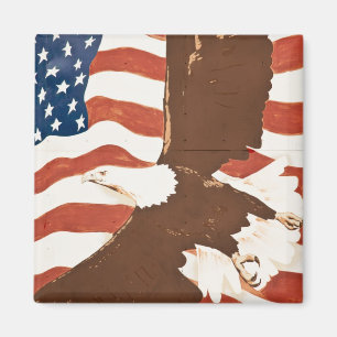 USA, Louisiana, Port Allen. Patriotisches Wandgemä Magnet