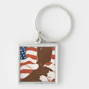 USA, Louisiana, Port Allen. Patriotisches Wandgemä Schlüsselanhänger