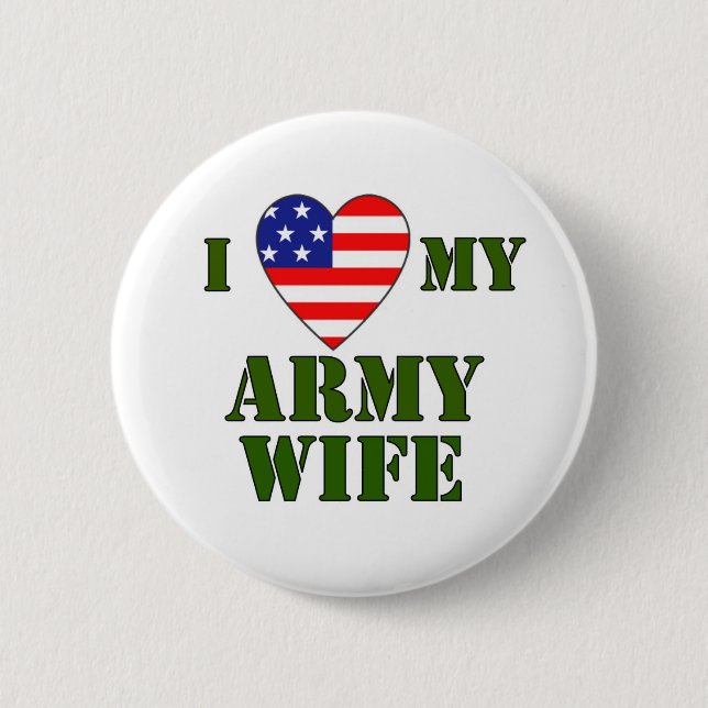 USA-LOVE meine Armee-Ehefrau Button (Vorderseite)