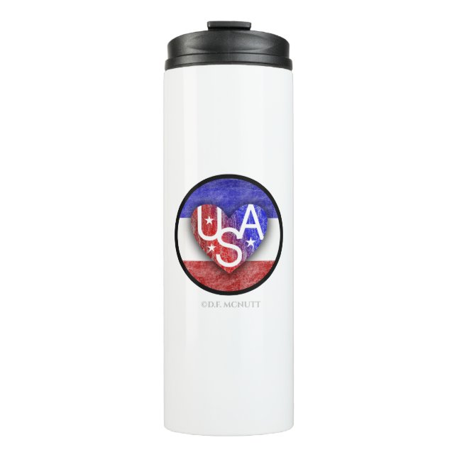 USA Lover's Heart® Thermal Tumbler Thermosbecher (Vorderseite)